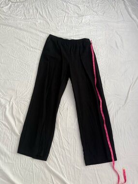 H&M Black Linen Blend Wide-Leg Pants Size Medium, Like New
